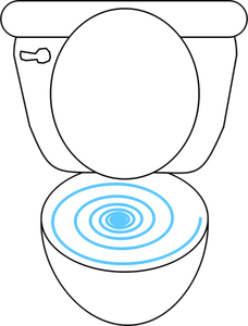 Swirly toilet vector clip art