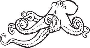 Kleuren boek octopus vector afbeelding