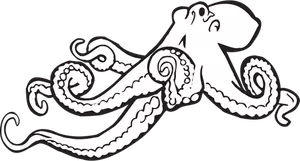 Coloring book octopus vector image
