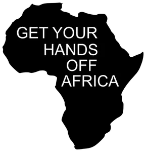 Get your hands off Africa vector graphics