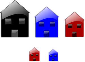 Vector afbeelding van glanzende huis pictogrammen