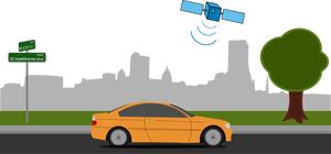 GPS Navigation im Auto-Vektor-Bild