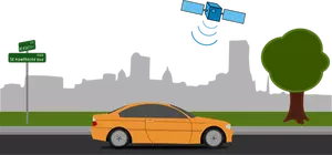 Nawigacja GPS w samochodzie wektorowa