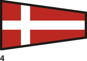 Red and white outlined flag