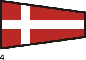 Rød og hvit omrisset flagg