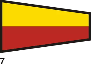 Rote und gelbe nautische Flagge