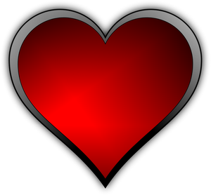 Image vectorielle de rouge brillant finition coeur avec une réflexion de la lumière