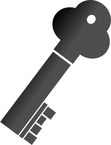 Vector illustration of thick metal door key