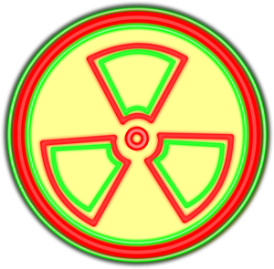 Fluorescencyjne radioaktywnych znak wektor wyobrażenie o osobie