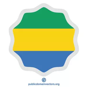 Adesivo rotondo con bandiera del Gabon
