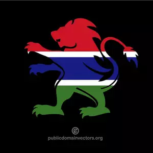 Emblema con la bandiera del Gambia