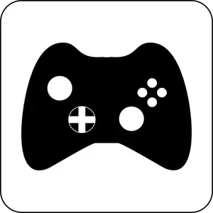 Vector drawing of black and white gaming pad icon