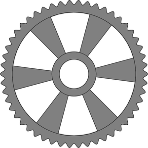Radial spokes tooth