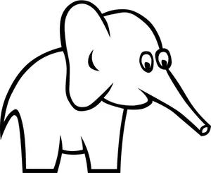 Illustrazione vettoriale di grande elefante dalle orecchie