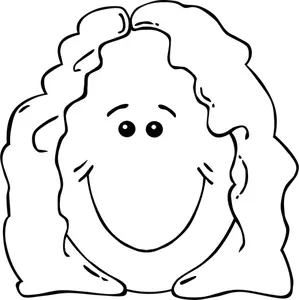 Ilustrasi vektor lucu Lady komik tersenyum