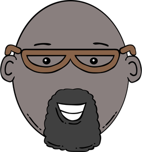 Grafika wektorowa kreskówka mężczyzna twarz z brodą