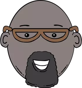 Vector image of cartoon man face with beard