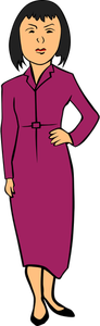Kvinne i en lilla dress vektorgrafikk