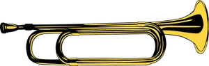 Gambar vektor kuning instrumen musik tiup logam