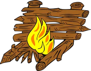 Foc de tabara mari vector illustration