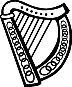 Grafika wektorowa z harfa celtycka