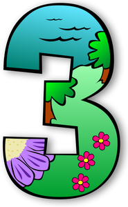 Number 3 vector graphics