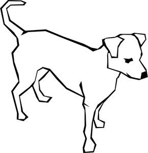 Desen vectorial linie de un câine