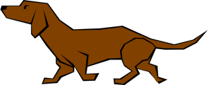 Simple color vector drawing of a dog