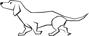 Eenvoudige vector tekening van een hond