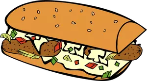 Vektor image av ubåten sandwich