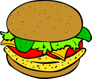 Ilustraţie vectorială a burger de pui