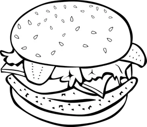 Un'illustrazione vettoriale di fast food pollo hamburger
