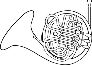 Vector image of French horn