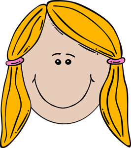 Jeune fille visage Cartoon Image vectorielle