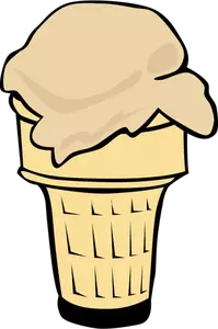 Ilustração em vetor cor de sorvete em um meio-cone