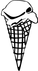 Image vectorielle d'une cuillère à crème glacée dans un cône