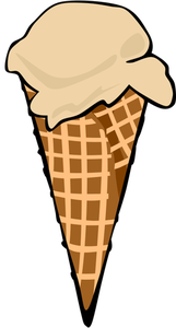 Illustration vectorielle couleur de crème glacée dans un cône