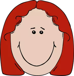 赤毛の女の子ベクトル画像