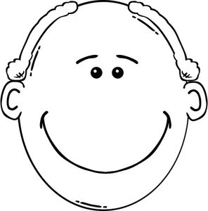 Balding man smiling outline vector image