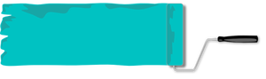 Wałek malarski z niebieskiej farby grafiki wektorowej