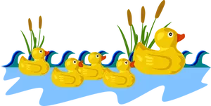 Rubber duck familie vector tekening