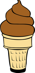Chocolate ice cream in cone vector image