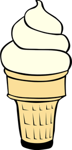 Vanilková zmrzlina v kuželu vektorový obrázek