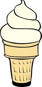 Vanilla ice cream in cone vector image