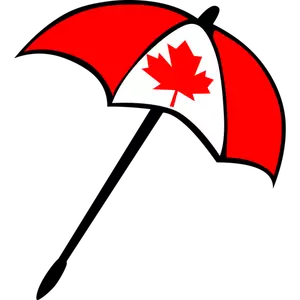 Ilustração em vetor bandeira canadense guarda-chuva