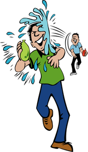 Vector image of throwing water balloons