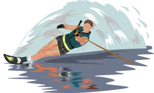 Imagem vetorial de esquiador de água