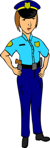 Ilustraţie vectorială de ofiţer de poliţie femeie