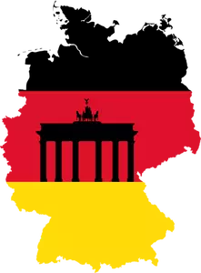 Saksan lippu ja kartta