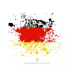 Vlag van Duitsland in inkt splatter